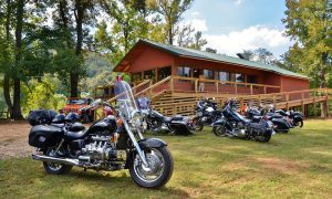 Motorcycles at Byrd's restaurant