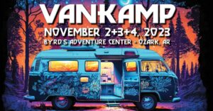 Colorful old hippie van